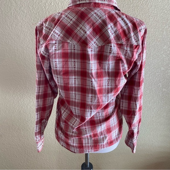 TwentyX Wrangler Western Shirt Pearl Snap Buttons Plaid Embroidered Red: XL - Picture 5 of 10
